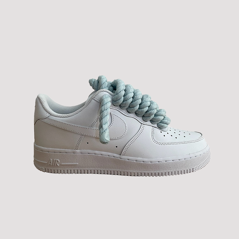 Custom Nike AIR Force 1 Sneaker - Dicke/Rope Schnürsenkel Mint